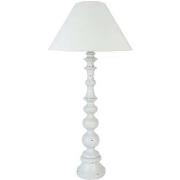 Lampes de bureau Tosel Lampe de salon droit bois blanc et écru