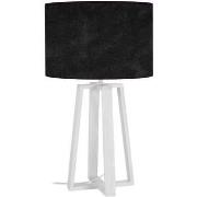 Lampes de bureau Tosel Lampe de chevet colonne bois blanc et noir