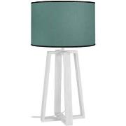 Lampes de bureau Tosel Lampe de chevet colonne bois blanc et vert