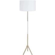 Lampadaires Tosel Lampadaire droit bois blanc naturel