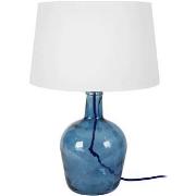 Lampes de bureau Tosel Lampe a poser bouteille verre bleu et blanc