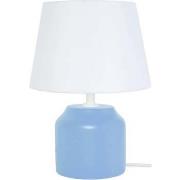 Lampes de bureau Tosel Lampe de chevet cylindrique bois bleu et blanc