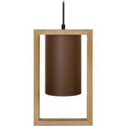 Lustres, suspensions et plafonniers Tosel Suspension carré bois foncé ...