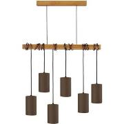 Lustres, suspensions et plafonniers Tosel Lustre bar bois foncé et mar...