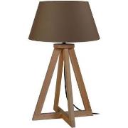 Lampes de bureau Tosel Lampe de chevet colonne bois foncé et marron