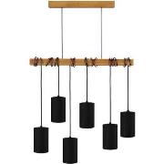 Lustres, suspensions et plafonniers Tosel Lustre bar bois foncé et noi...