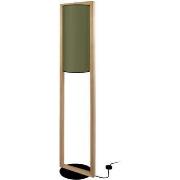 Lampadaires Tosel Lampadaire colonne bois foncé et vert