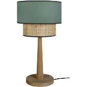 Lampes de bureau Tosel Lampe de chevet droit bois foncé et vert