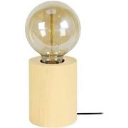 Lampes de bureau Tosel Lampe de chevet cylindrique bois jaune