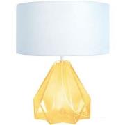 Lampes de bureau Tosel Lampe de salon géométrique verre jaune et blanc