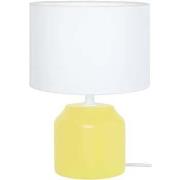 Lampes de bureau Tosel Lampe de chevet cylindrique bois jaune et blanc