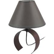 Lampes de bureau Tosel Lampe de chevet demi cylindrique métal marron