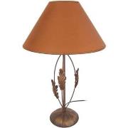 Lampes de bureau Tosel Lampe de chevet colonne métal marron et or