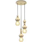 Lustres, suspensions et plafonniers Tosel Lustre cylindrique bois natu...