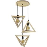 Lustres, suspensions et plafonniers Tosel Lustre grappe bois naturel