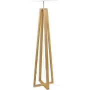 Lampadaires Tosel Lampadaire colonne bois naturel et blanc