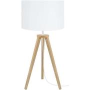 Lampes de bureau Tosel Lampe de chevet trépied bois naturel et blanc