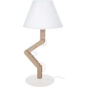 Lampes de bureau Tosel Lampe a poser articulé bois naturel et blanc