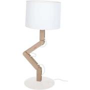 Lampes de bureau Tosel Lampe a poser articulé bois naturel et blanc