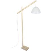 Lampadaires Tosel lampadaire liseuse articulé bois naturel et blanc