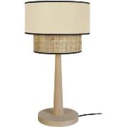 Lampes de bureau Tosel Lampe de chevet droit bois naturel et crème