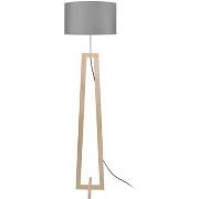 Lampadaires Tosel Lampadaire colonne bois naturel et gris