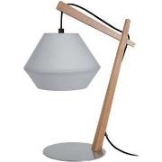 Lampes de bureau Tosel Lampe de chevet arqué bois naturel et gris