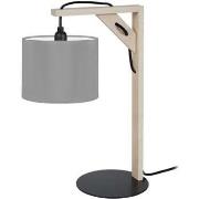 Lampes de bureau Tosel Lampe de chevet carré bois naturel et gris