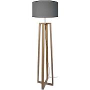 Lampadaires Tosel Lampadaire colonne bois naturel et gris