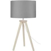 Lampes de bureau Tosel Lampe de chevet trépied bois naturel et gris