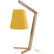 Lampes de bureau Tosel Lampe de chevet arqué bois naturel et jaune