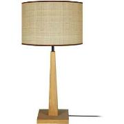 Lampes de bureau Tosel Lampe a poser droit bois naturel et jaune