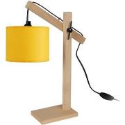 Lampes de bureau Tosel Lampe de bureau articulé bois naturel et jaune