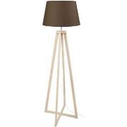 Lampadaires Tosel Lampadaire colonne bois naturel et marron