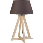 Lampes de bureau Tosel Lampe de chevet colonne bois naturel et marron