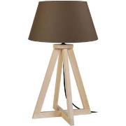 Lampes de bureau Tosel Lampe de chevet colonne bois naturel et marron