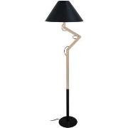 Lampadaires Tosel Lampadaire articulé bois naturel et noir