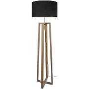 Lampadaires Tosel Lampadaire colonne bois naturel et noir