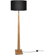 Lampadaires Tosel Lampadaire droit bois naturel et noir