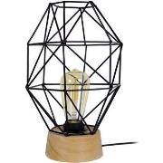 Lampes de bureau Tosel Lampe de chevet géométrique bois naturel et noi...