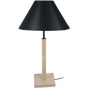 Lampes de bureau Tosel Lampe a poser colonne bois naturel et noir