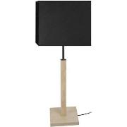 Lampes de bureau Tosel Lampe a poser colonne bois naturel et noir