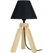 Lampes de bureau Tosel Lampe de chevet trépied bois naturel et noir