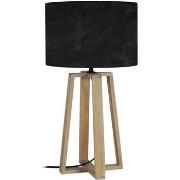 Lampes de bureau Tosel Lampe de chevet colonne bois naturel et noir