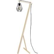 Lampadaires Tosel lampadaire liseuse articulé bois naturel et noir