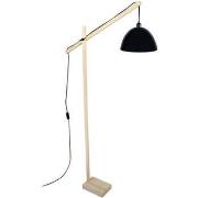 Lampadaires Tosel lampadaire liseuse articulé bois naturel et noir