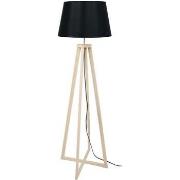 Lampadaires Tosel Lampadaire colonne bois naturel et noir