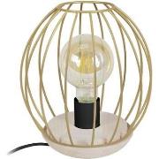 Lampes de bureau Tosel Lampe de chevet filaire bois naturel et or