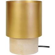 Lampes de bureau Tosel Lampe de chevet cylindrique métal naturel et or