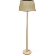 Lampadaires Tosel Lampadaire droit bois naturel et paille